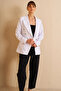 Buttoned Blazer Jacket Optical White - 3