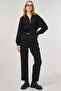 Metal Buckle Pipe Leg Trousers Black