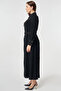 Buckle Detail Crepe Dress Black - 4