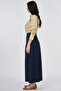 High Waist Pleated Skirt Dark Navy - 4