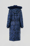 Camouflage Pattern Goose Feather Filled Coat Navy Blue - 2