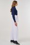 High Waist Trousers with Metal Buckle Detail Optical White - 5
