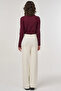 Lace Detailed Viscose Knitwear Trousers Cream - 6