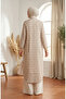 Geometric Patterned Buttoned Hijab Double Set 2289-02 Beige - 5