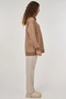 Off-Shoulder Viscose Sweatshirt Beige - 5