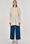 Sequin Detailed Knitwear Tunic Cream - 3