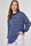 Patterned Viscose Sweatshirt Indigo