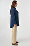 Striped Detail Shirt Collar Tunic Dark Navy Blue - 6