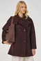 Mock Neck Short Cashmere Coat Dark Burgundy