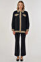 Shiny Buttoned Jacket Black - 3