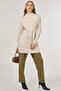 Turtleneck Basic Viscose Knitwear Tunic Cream - 3