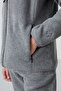 Gray melange thick soft textured standard fit embroidered fleece girl's sweatshirt - 75154 - 3