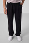 Black Surface Textured Comfortable Form Palazzo Men's Trousers - 82163 - 2