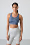 Slim Fit U-Neck 2-Pack Petroleum-Anthracite Women's Sports Bralette - 97121 - 3