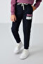 Soft Cherry-Navy Blue Cotton Thick Fleece Lined Standard Fit Printed Boys' Tracksuit Set - 11246 - 4