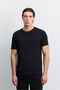 Men's Black Crew Neck Soft Touch Basic Regular Fit T-Shirt A62Y1037