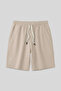 Beige Cotton Thick Soft Textured Standard Fit Basic Men's Shorts - 81278