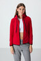 Red Thick Soft Textured Hooded Standard Fit Embroidered Fleece Women's Sweatshirt -97287 - 4