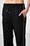 Black Soft Textured Side Panel Detailed Wide Leg Women's Palazzo Trousers - 94669 - 3