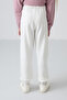 Ecru Cotton Fuzzy Inside Soft Textured Standard Fit Embroidered Girls' Sweatpants - 75158 - 6