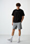 Black Cotton Thick Surface Textured Oversize Fit Printed Men's T-Shirt - 88371 - 3