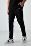 Black Cotton Thick Soft Textured Oversize Fit Embroidered Men's Tracksuit Set - 85252 - 7