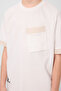 Ecru Cotton Soft Textured Oversize Pocket Detailed Boy's T-Shirt - 11295 - 3
