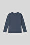 Dark Blue O Neck Standard Fit Basic Long Sleeve Unisex Kids T-Shirt - 11329 - 3