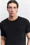 Men's Black Crew Neck Soft Touch Basic Regular Fit T-Shirt A62Y1037 - 2