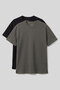 Comfortable O-Neck 2-Pack Black-Khaki Men's T-Shirt - 88495