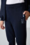 Navy Blue Cotton Thick Fleece Lined Standard Fit Embroidered Boys' Tracksuit Set - 11240 - 6