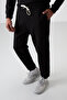 Black - Black Cotton Thick Soft Textured Comfort Fit Embroidered Men's Tracksuit Set - 85254 - 3