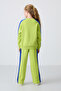 Lime Green O Neck Wide Leg Standard Fit Printed Girl's Tracksuit Set - 75165 - 9