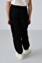 Black Thick Soft Textured Standard Fit Embroidered Fleece Girl's Tracksuit Bottom - 75155 - 5