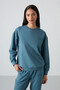 Forest Green Basic Cotton Oversize Tracksuit Suit 95287 - 8