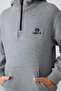 Gray Melange Cotton Thick Fleece Lined Standard Fit Embroidered Boys' Sweatshirt - 11244 - 3