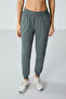 Khaki Compact Cotton Thick Smooth Textured Standard Fit Women's Sweatpants - 94660 - 4