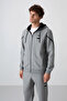 Gray Melange Cotton Thick Soft Textured Comfort Fit Printed Men's Tracksuit Set - 85236 - 5