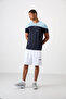 Navy Blue Breathable Textured Slim Flexible Standard Fit Men's Performance T-Shirt - 88386 - 2