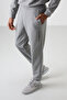 Gray melange cotton thick soft textured comfort fit printed men's tracksuit set - 85253 - 7