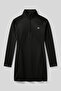 Black Half Zipper Mock Neck Standard Fit Women's Athlete Tunic - 97309 - 2