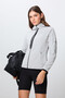 Stone Thick Soft Textured Hooded Standard Fit Embroidered Fleece Women's Sweatshirt -97287 - 4
