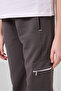 White-Dark Gray O Neck Printed Elastic Leg Cargo Pocket Girls Tracksuit Set - 75173 - 7