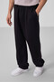 Black Surface Textured Comfortable Form Palazzo Men's Trousers - 82163 - 4