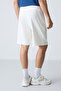 Ecru Cotton Thick Soft Textured Standard Fit Basic Men's Shorts - 81276 - 5