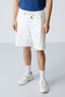 Ecru Cotton Thick Soft Textured Standard Fit Basic Men's Shorts - 81276 - 2