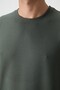 Khaki Waffle Interlock Surface Textured Oversize Fit Basic Men's T-Shirt - 88379 - 4