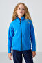 Cobalt Blue Thick Soft Textured Standard Fit Embroidered Fleece Girls' Sweatshirt - 75154 - 4