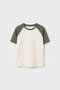 Ecru-Khaki Standard Fit Raglan Sleeve Girls' T-Shirt - 75180