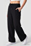 Black Linen Wide Leg Comfortable Form Women's Palazzo Trousers - 94675 - 4